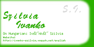 szilvia ivanko business card